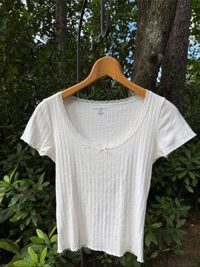 Brandy Melville Short-Sleeve Scoop Neck Top